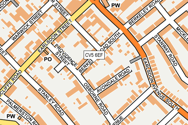 CV5 6EF map - OS OpenMap – Local (Ordnance Survey)