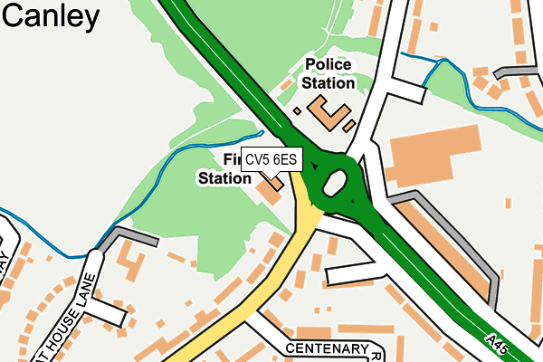 CV5 6ES map - OS OpenMap – Local (Ordnance Survey)