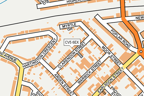 CV5 6EX map - OS OpenMap – Local (Ordnance Survey)
