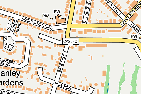 CV5 6FQ map - OS OpenMap – Local (Ordnance Survey)