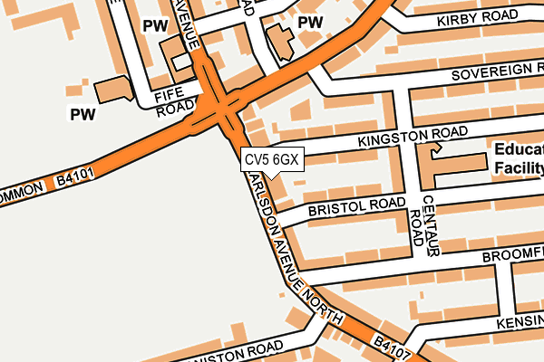 CV5 6GX map - OS OpenMap – Local (Ordnance Survey)