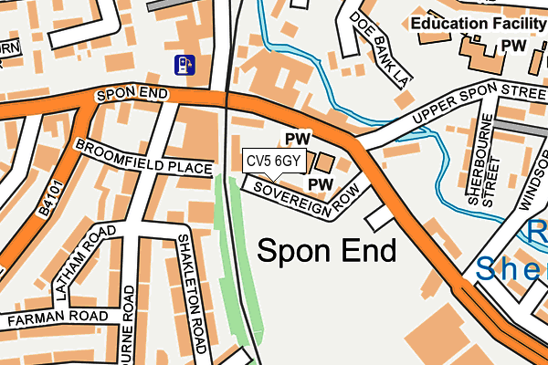 CV5 6GY map - OS OpenMap – Local (Ordnance Survey)