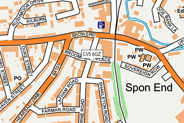 CV5 6GZ map - OS OpenMap – Local (Ordnance Survey)