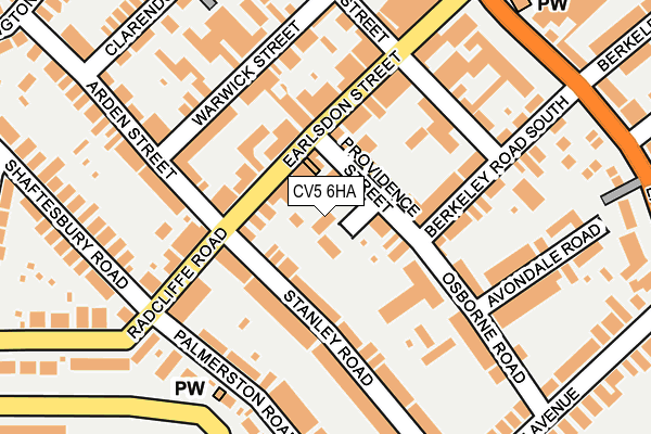CV5 6HA map - OS OpenMap – Local (Ordnance Survey)