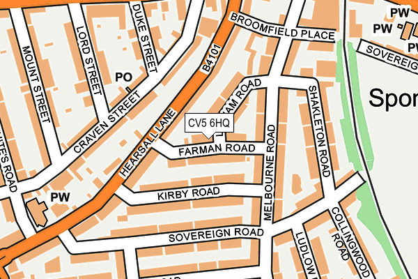 CV5 6HQ map - OS OpenMap – Local (Ordnance Survey)