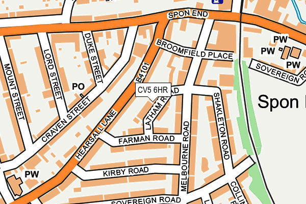 CV5 6HR map - OS OpenMap – Local (Ordnance Survey)