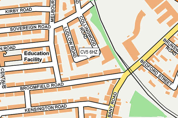 CV5 6HZ map - OS OpenMap – Local (Ordnance Survey)