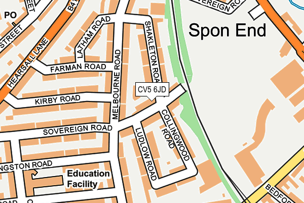 CV5 6JD map - OS OpenMap – Local (Ordnance Survey)