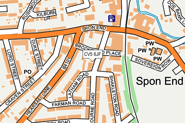 CV5 6JF map - OS OpenMap – Local (Ordnance Survey)