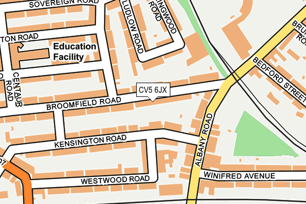 CV5 6JX map - OS OpenMap – Local (Ordnance Survey)