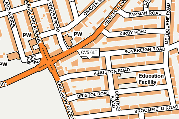 CV5 6LT map - OS OpenMap – Local (Ordnance Survey)