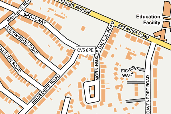 CV5 6PE map - OS OpenMap – Local (Ordnance Survey)