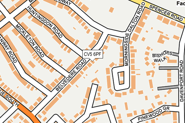 CV5 6PF map - OS OpenMap – Local (Ordnance Survey)