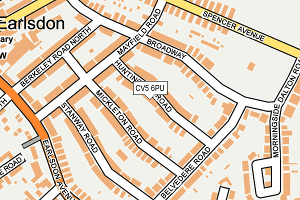 CV5 6PU map - OS OpenMap – Local (Ordnance Survey)