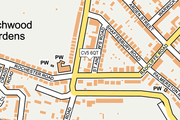 CV5 6QT map - OS OpenMap – Local (Ordnance Survey)
