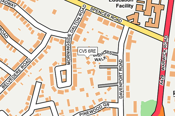 CV5 6RE map - OS OpenMap – Local (Ordnance Survey)