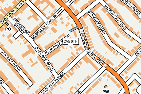 CV5 6TH map - OS OpenMap – Local (Ordnance Survey)