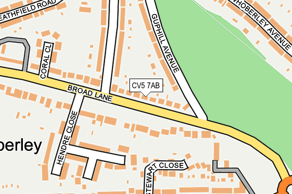 CV5 7AB map - OS OpenMap – Local (Ordnance Survey)