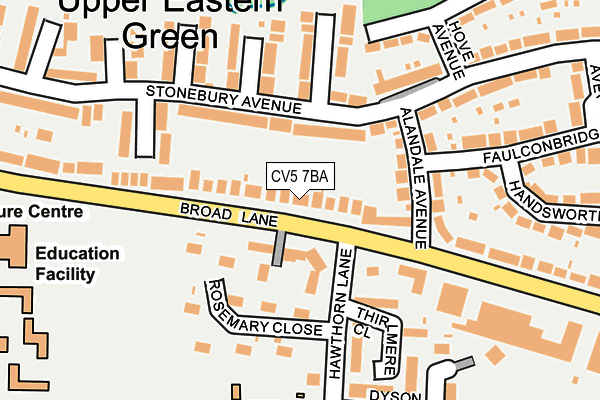 CV5 7BA map - OS OpenMap – Local (Ordnance Survey)