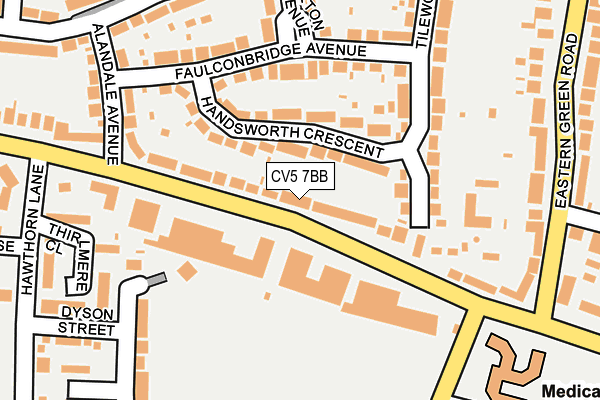 CV5 7BB map - OS OpenMap – Local (Ordnance Survey)