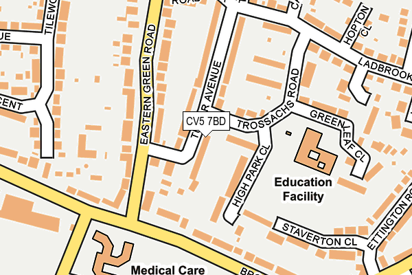 CV5 7BD map - OS OpenMap – Local (Ordnance Survey)