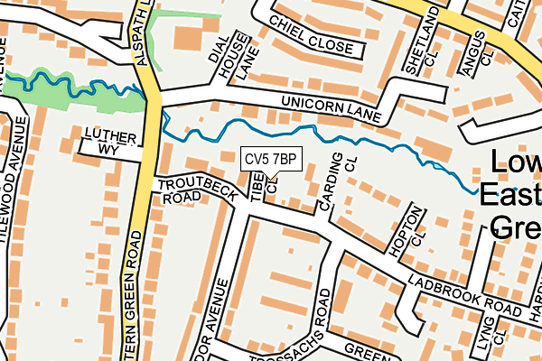 CV5 7BP map - OS OpenMap – Local (Ordnance Survey)