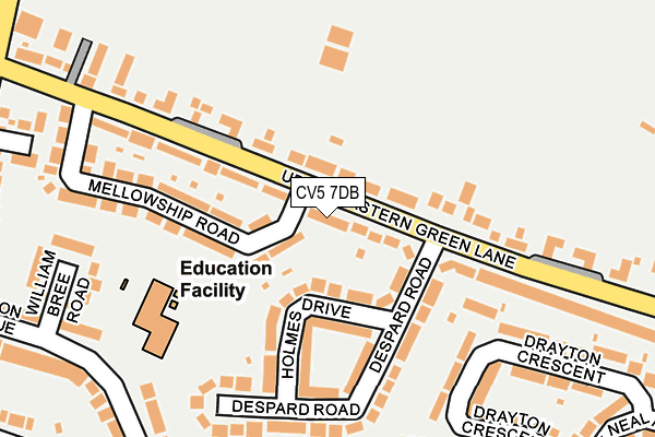 CV5 7DB map - OS OpenMap – Local (Ordnance Survey)