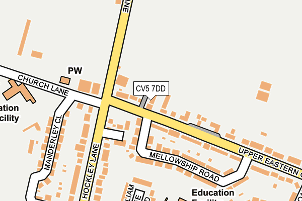 CV5 7DD map - OS OpenMap – Local (Ordnance Survey)