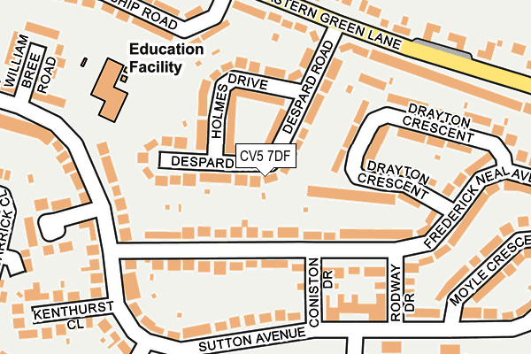 CV5 7DF map - OS OpenMap – Local (Ordnance Survey)