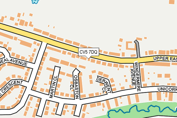 CV5 7DQ map - OS OpenMap – Local (Ordnance Survey)