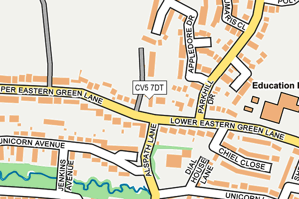 CV5 7DT map - OS OpenMap – Local (Ordnance Survey)