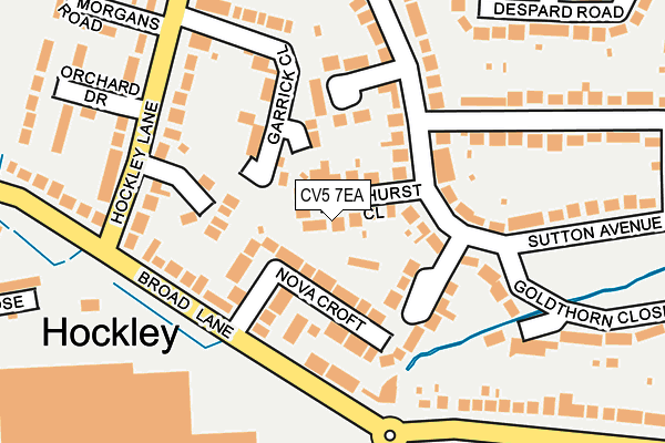 CV5 7EA map - OS OpenMap – Local (Ordnance Survey)