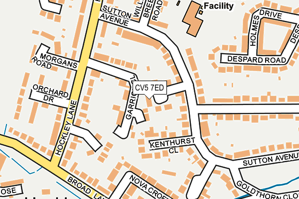 CV5 7ED map - OS OpenMap – Local (Ordnance Survey)
