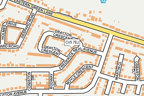 CV5 7EJ map - OS OpenMap – Local (Ordnance Survey)