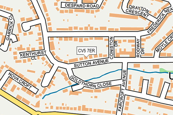 CV5 7ER map - OS OpenMap – Local (Ordnance Survey)