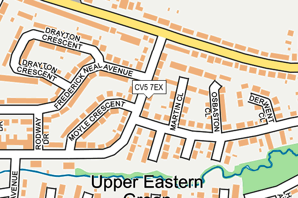 CV5 7EX map - OS OpenMap – Local (Ordnance Survey)