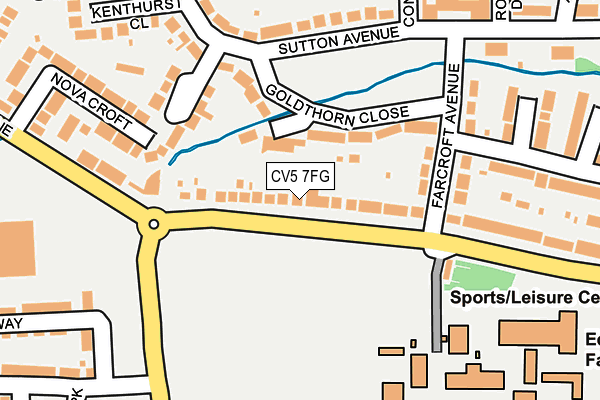 CV5 7FG map - OS OpenMap – Local (Ordnance Survey)