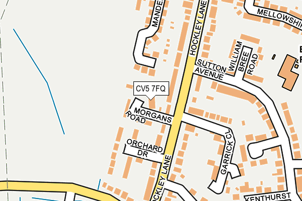 CV5 7FQ map - OS OpenMap – Local (Ordnance Survey)