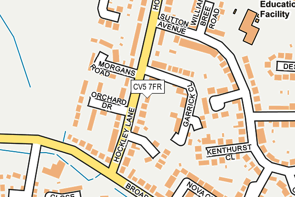 CV5 7FR map - OS OpenMap – Local (Ordnance Survey)
