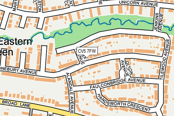CV5 7FW map - OS OpenMap – Local (Ordnance Survey)
