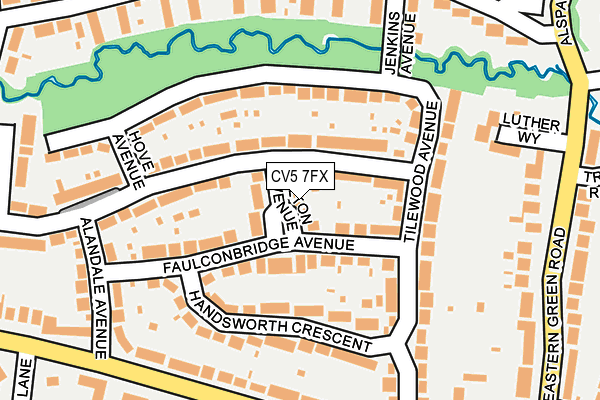 CV5 7FX map - OS OpenMap – Local (Ordnance Survey)
