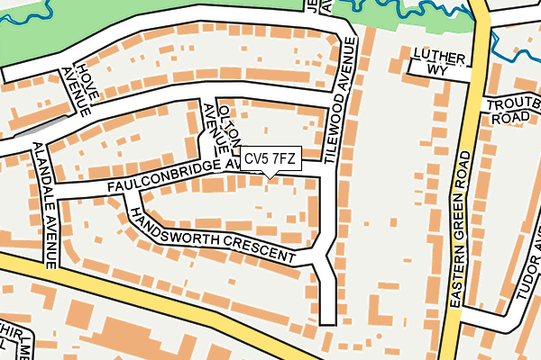 CV5 7FZ map - OS OpenMap – Local (Ordnance Survey)