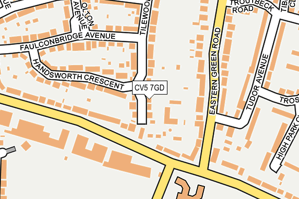 CV5 7GD map - OS OpenMap – Local (Ordnance Survey)