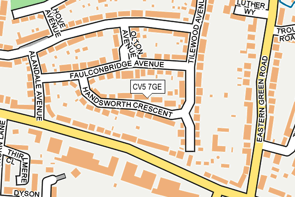 CV5 7GE map - OS OpenMap – Local (Ordnance Survey)