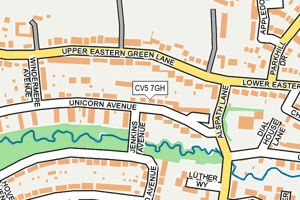 CV5 7GH map - OS OpenMap – Local (Ordnance Survey)