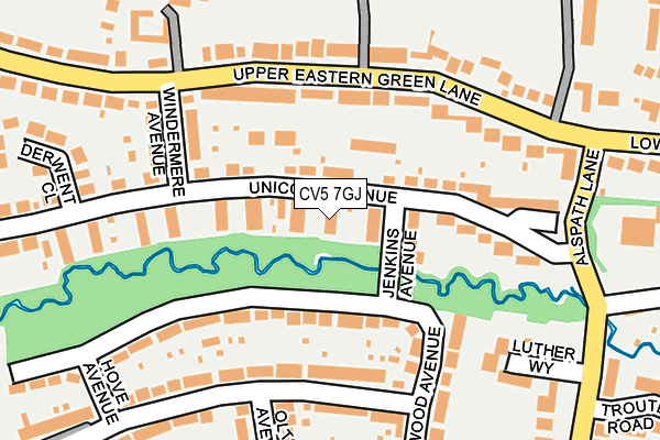 CV5 7GJ map - OS OpenMap – Local (Ordnance Survey)