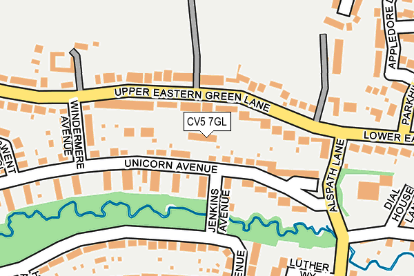 CV5 7GL map - OS OpenMap – Local (Ordnance Survey)