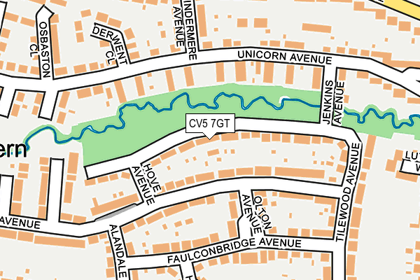 CV5 7GT map - OS OpenMap – Local (Ordnance Survey)