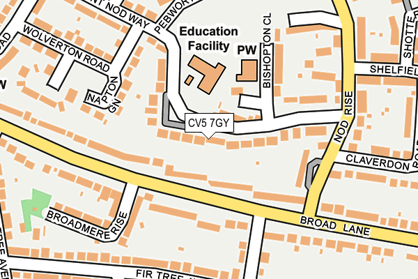 CV5 7GY map - OS OpenMap – Local (Ordnance Survey)