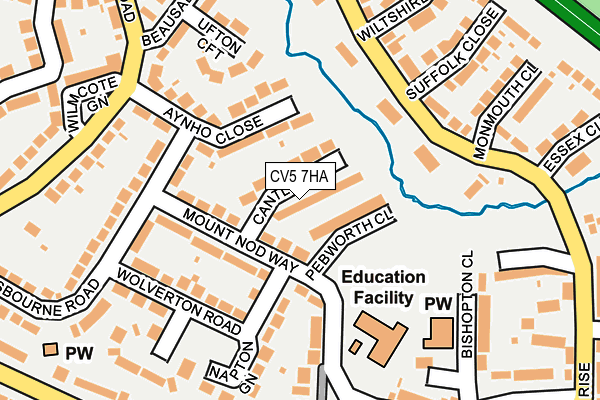 CV5 7HA map - OS OpenMap – Local (Ordnance Survey)